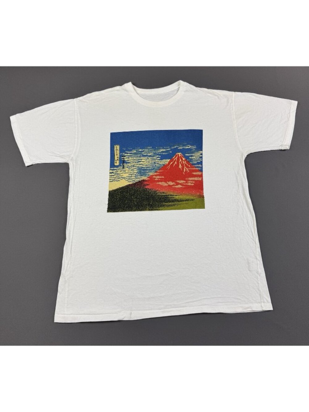 Rare Vintage Hokusai Red Fuji Graphic T Shirt Mens Japan Ukiyo-e Art Large